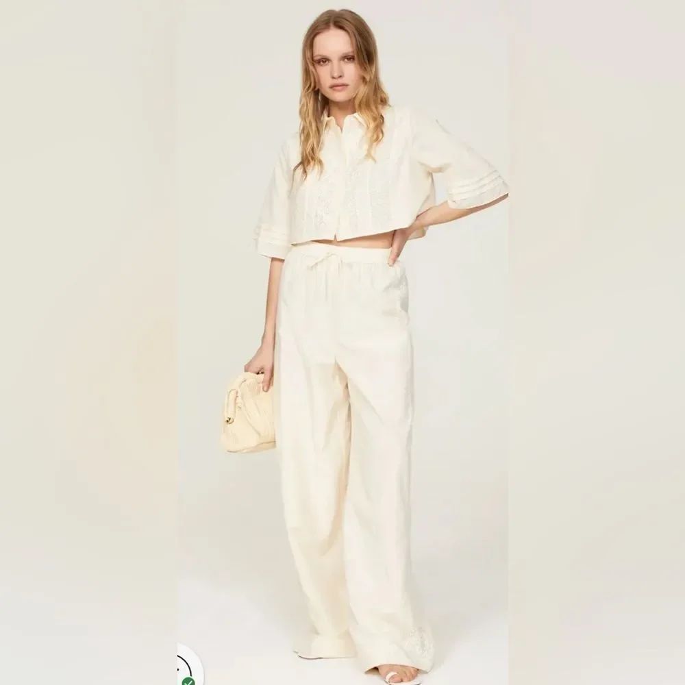 Jason Wu Lace Detail Silk Pants Size Medium